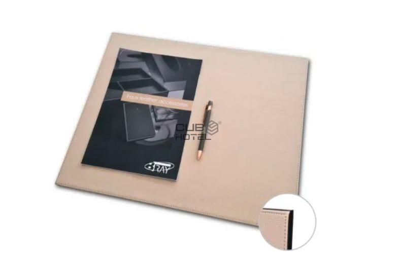 SWITCH Reversible Desk Tray in Black and Beige Faux Leather 50 x 40cm